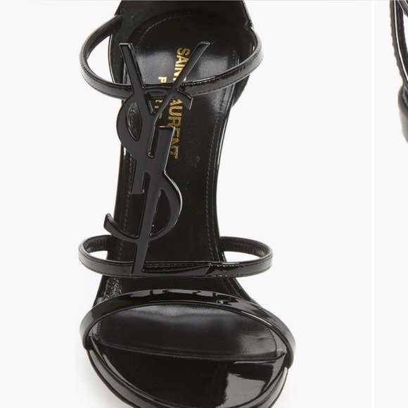 Saint Laurent Black Strappy Heels - Picture 7 of 8